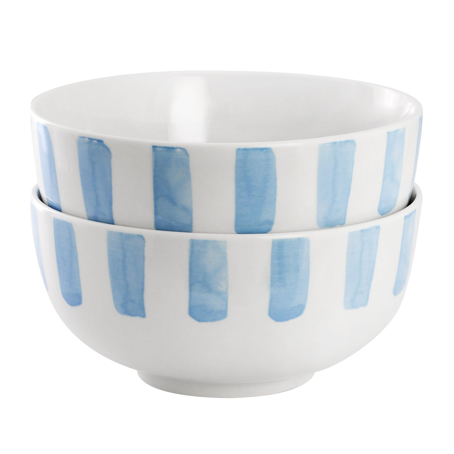 Gibson Home Pacific Waves 2 Piece Fine Ceramic Cereal Bowl Set in Blue