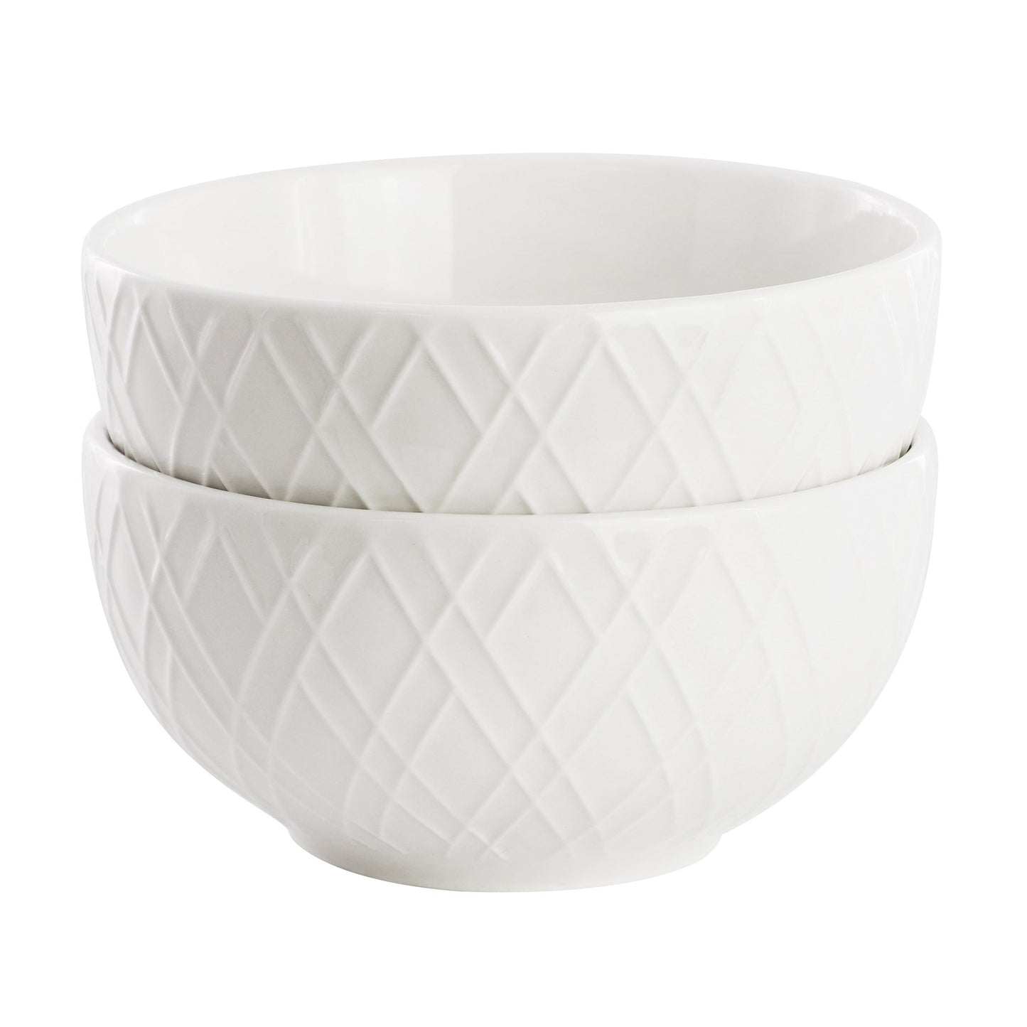 Gibson Home Great Essentials 2 Piece Fine Ceramic 4.5in Fruit Bowl Set in White