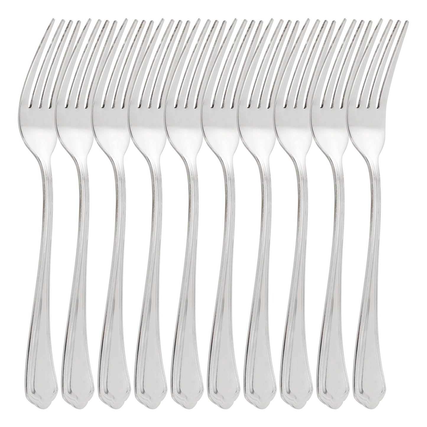 Gibson Home Hillside Daisies 10 Piece Stainless Steel Dinner Fork Set