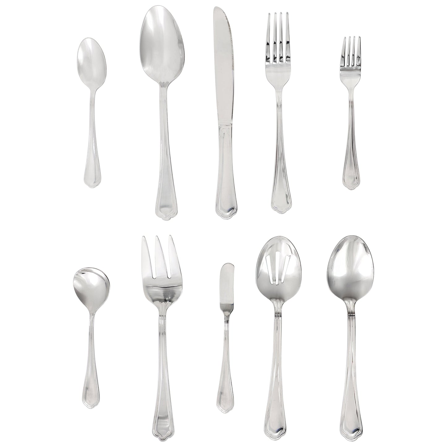 Gibson Home Aberdeen Court 45 Piece Stainless Steel Flatware and Serving Set