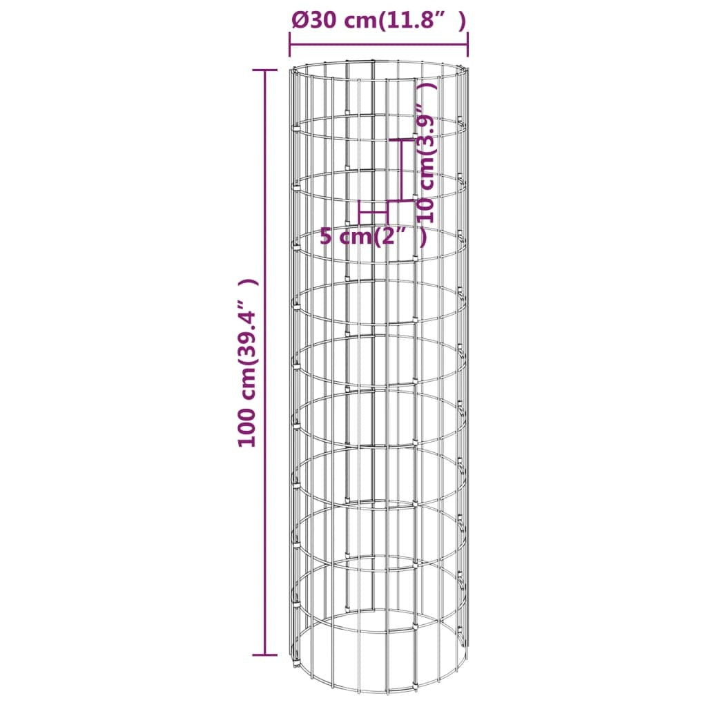 Circular Gabion Raised Beds 3 pcs Galvanized Steel 11.8"x39.4"