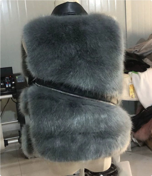 Women's Fashion Vest Fur Coat
