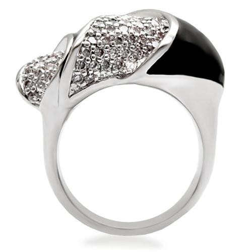 1W105 - Rhodium Brass Ring with AAA Grade CZ in Clear