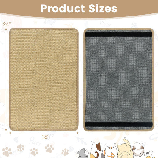 12 Pieces Cat Scratcher Mat Set 24 x 16 Inch Natural Sisal Pads