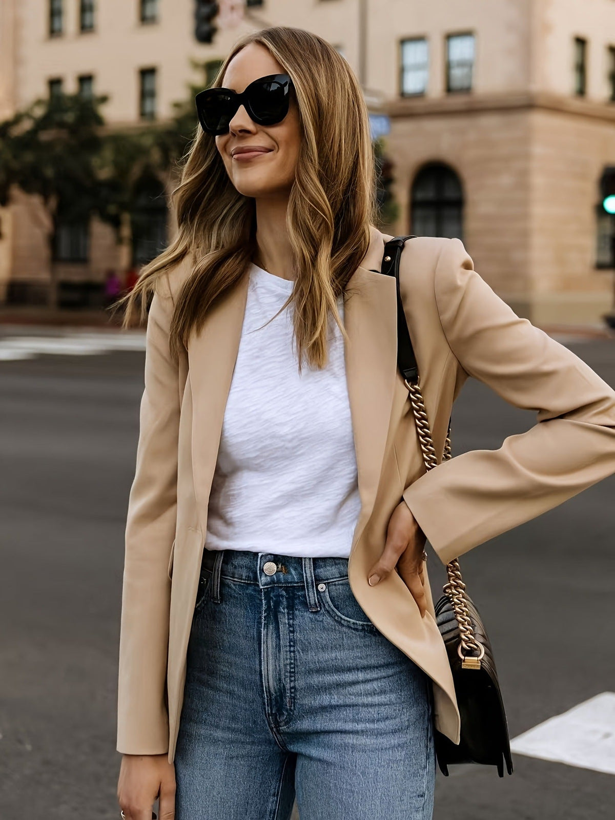 Womens Casual Solid-Color Blazer Jackets