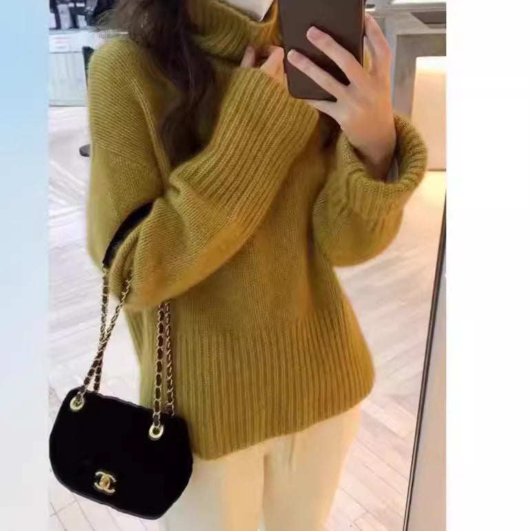 New High Neck Thick Sweater Women