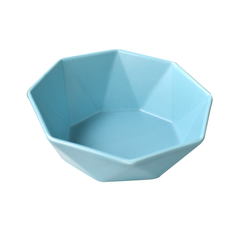Ceramic high-footed cat food bowl