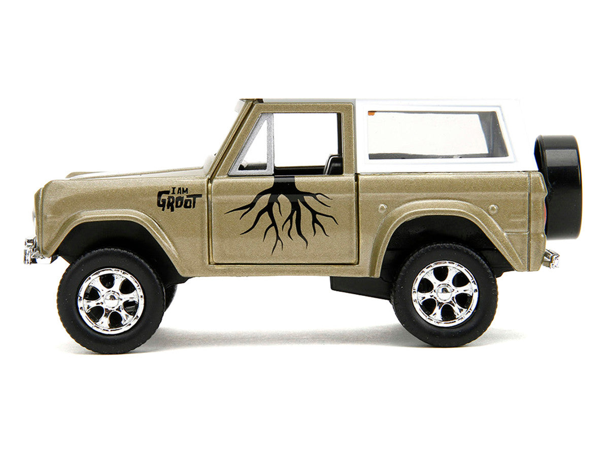 1973 Ford Bronco "Groot" Gold Metallic with White Top "Guardians of the Galaxy" "Hollywood Rides" Series 1/32 Diecast Car Model by Jada