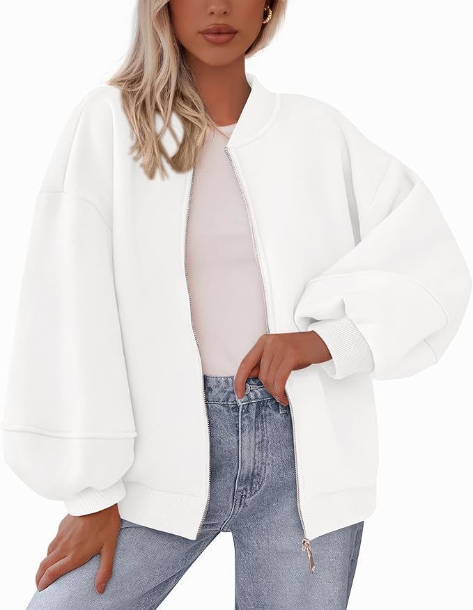 Women's Autumn Fashion 2026 Zipper Sweatshirts Jacket Casual Long Sleeve Bomber Coat Winter Clothes