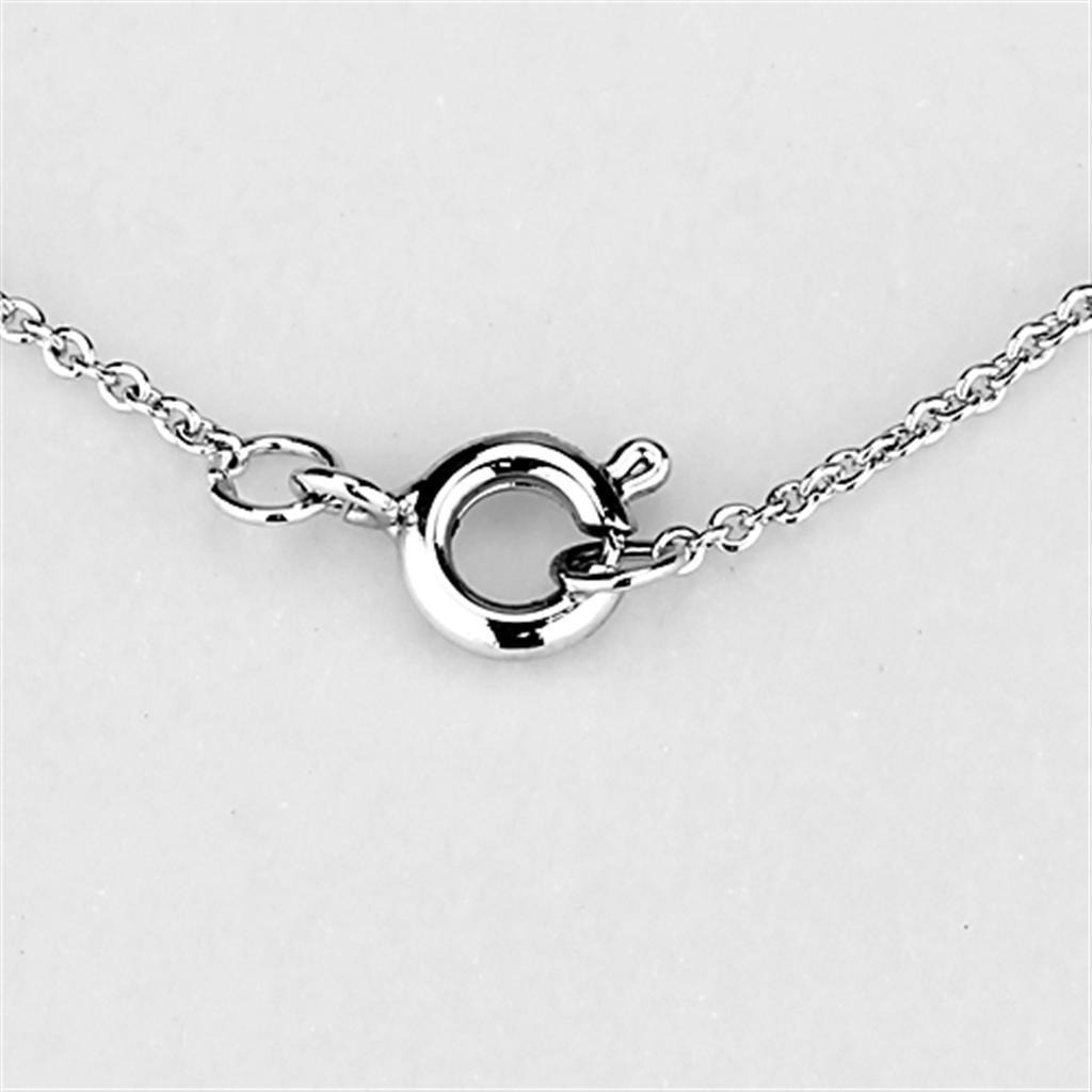 3W407 - Rhodium Brass Necklace with Top Grade Crystal in Clear