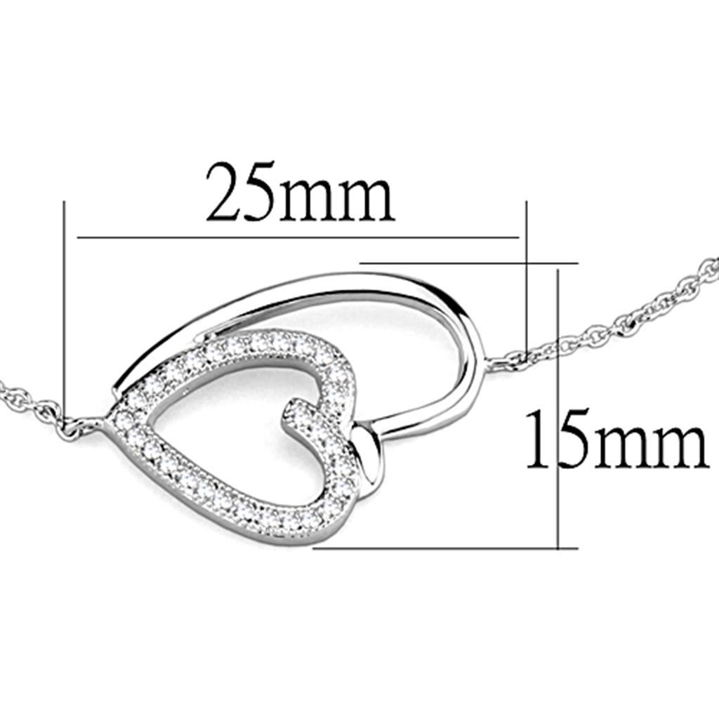 3W715 - Rhodium Brass Bracelet with AAA Grade CZ in Clear