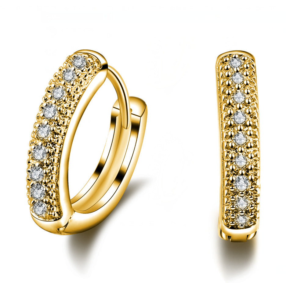 Vintage Earrings 3A Zircon White Gold Plated