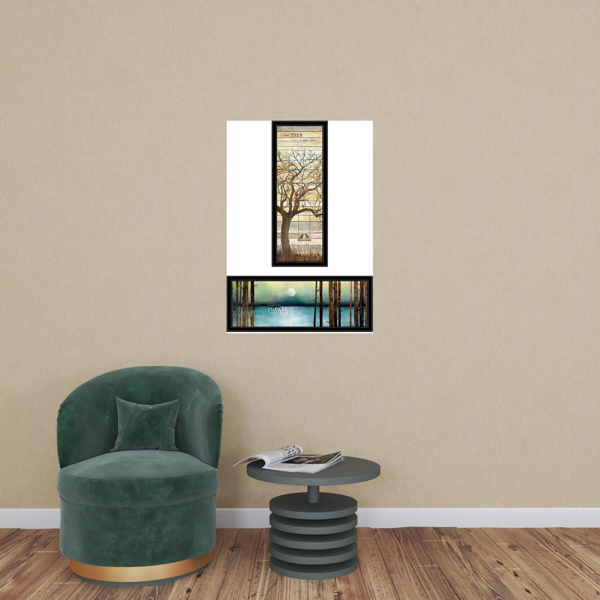 Set Of Two I met You or Living your Dreams 1 Black Framed Print Wall Art