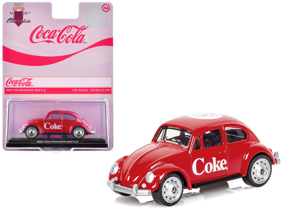 1967 Volkswagen Beetle "Coca-Cola" Red 1/50 Diecast Model by Motorcity Classics