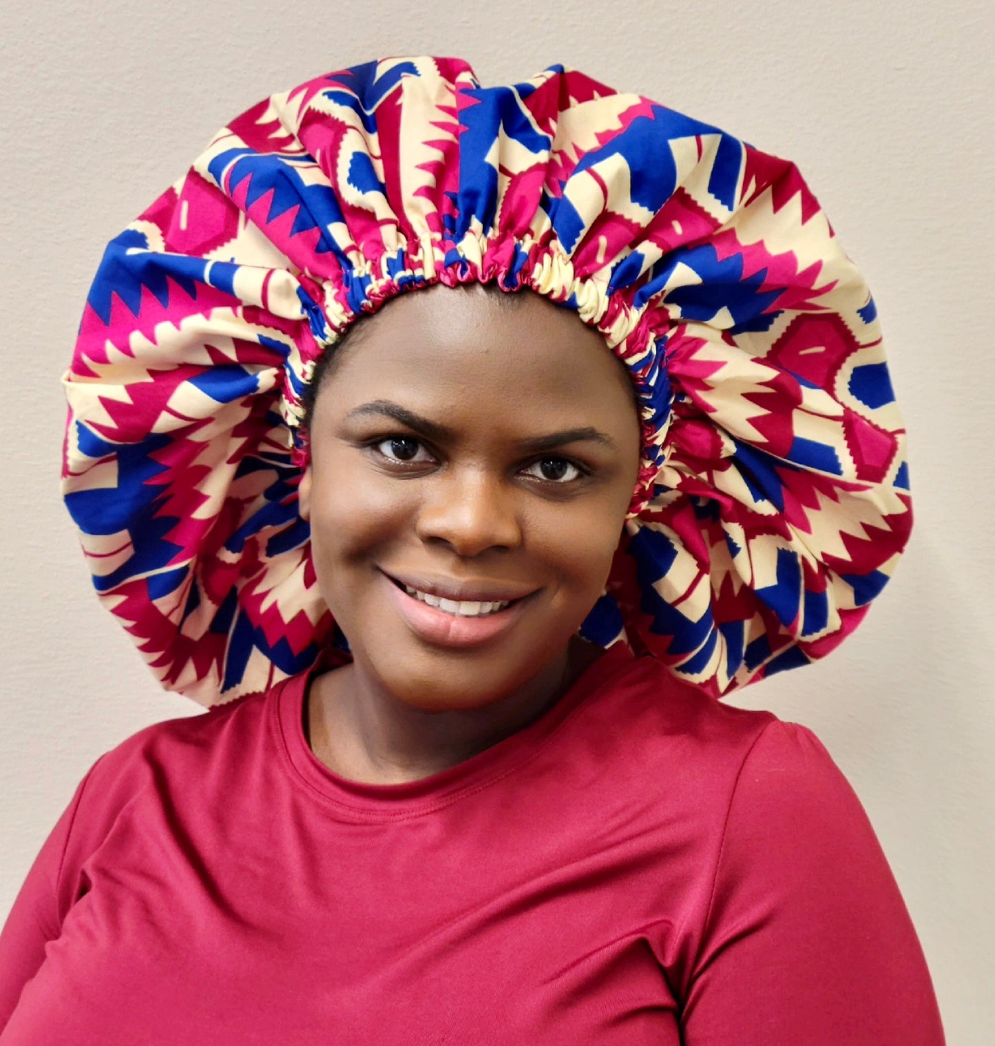 XL Silk Lined African Print Bonnet
