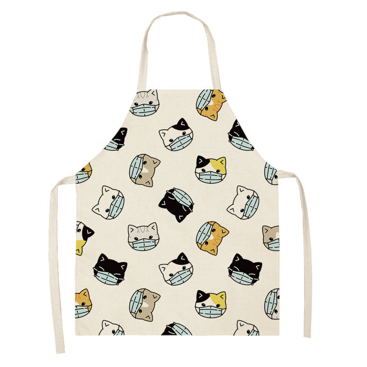 Explosive Animal Animation Multifunctional Kitchen Apron Cotton And Linen Apron