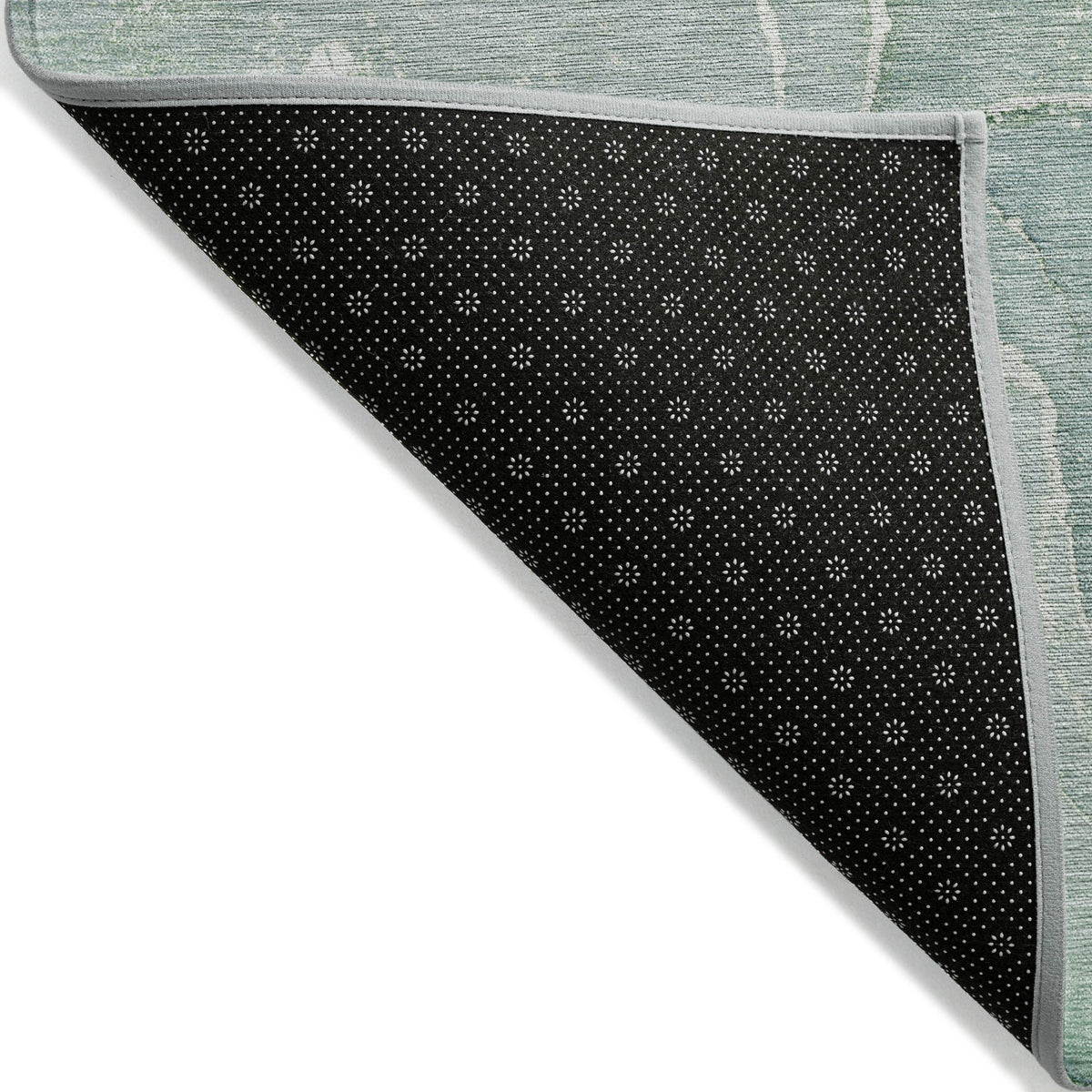 8' Runner Teal Abstract Washable Non Skid Indoor Outdoor Runner Rug