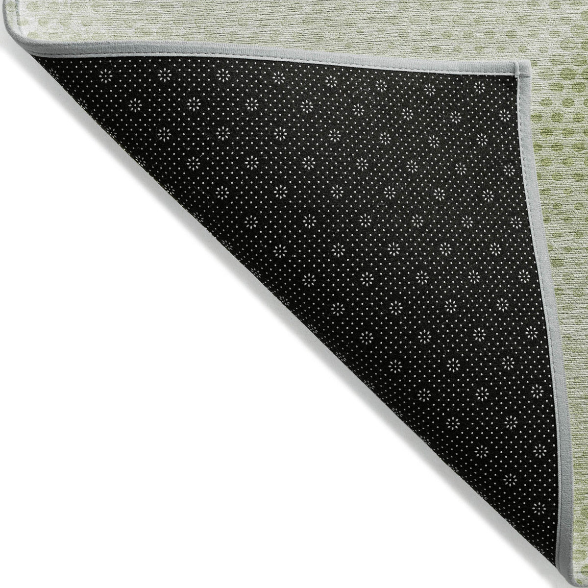 8' Runner Mint Green Geometric Washable Non Skid Indoor Outdoor Runner Rug