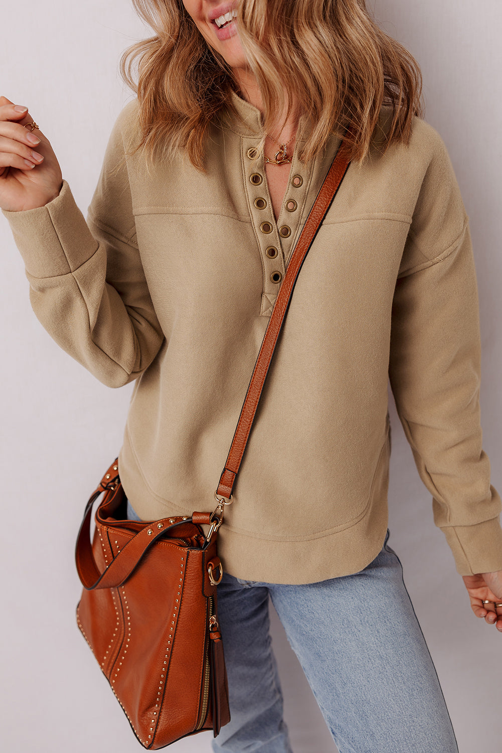 Elina French Grommet Detail Sweatshirt