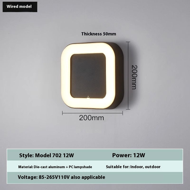 Outdoor Creative Lamp Round And Square Waterproof Wall Hanging