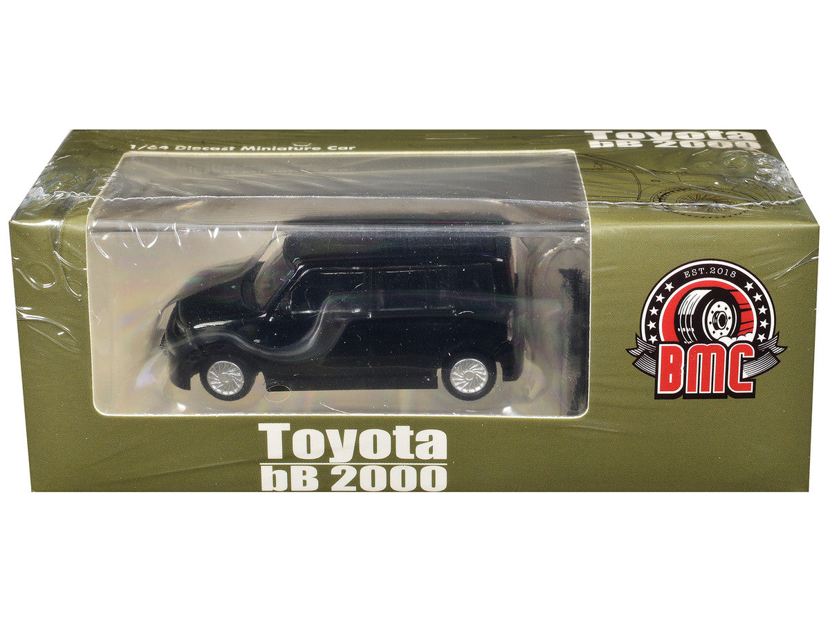 Toyota bB 2000 Van Black with Extra Accessories 1/64 Diecast Model Car by BM Creations