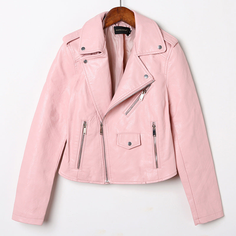 Women's Extra-Long Slim-Fit Cowhide Leather Jacket - Washed Motorcycle Coat with Bow Detail & Hood (100cm+ Length)