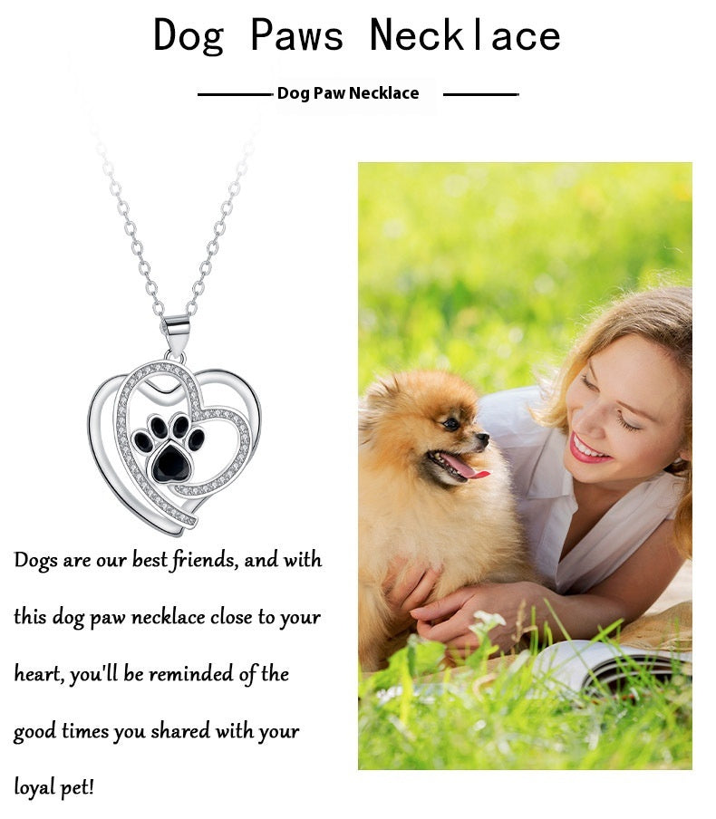 Cute Pet Footprints Necklace Clavicle Chain Personality