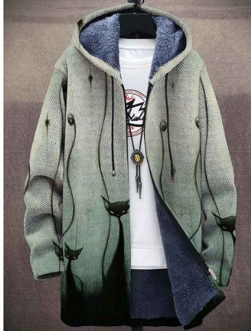 Hooded Cardigan Men's Plus Velvet Thickening Size Clothing