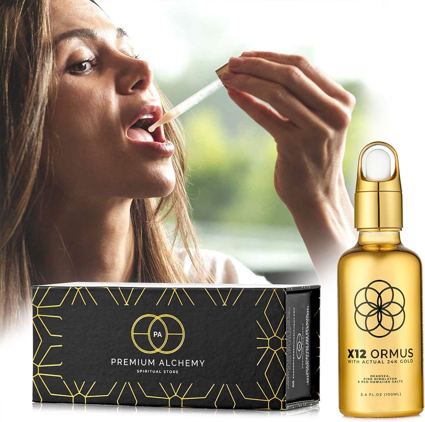 X12 Ormus Monoatomic Gold Elixir – Ultra-Potent 24K Liquid Gold (3.4oz) | High-Frequency Energy | Made by Master Alchemists