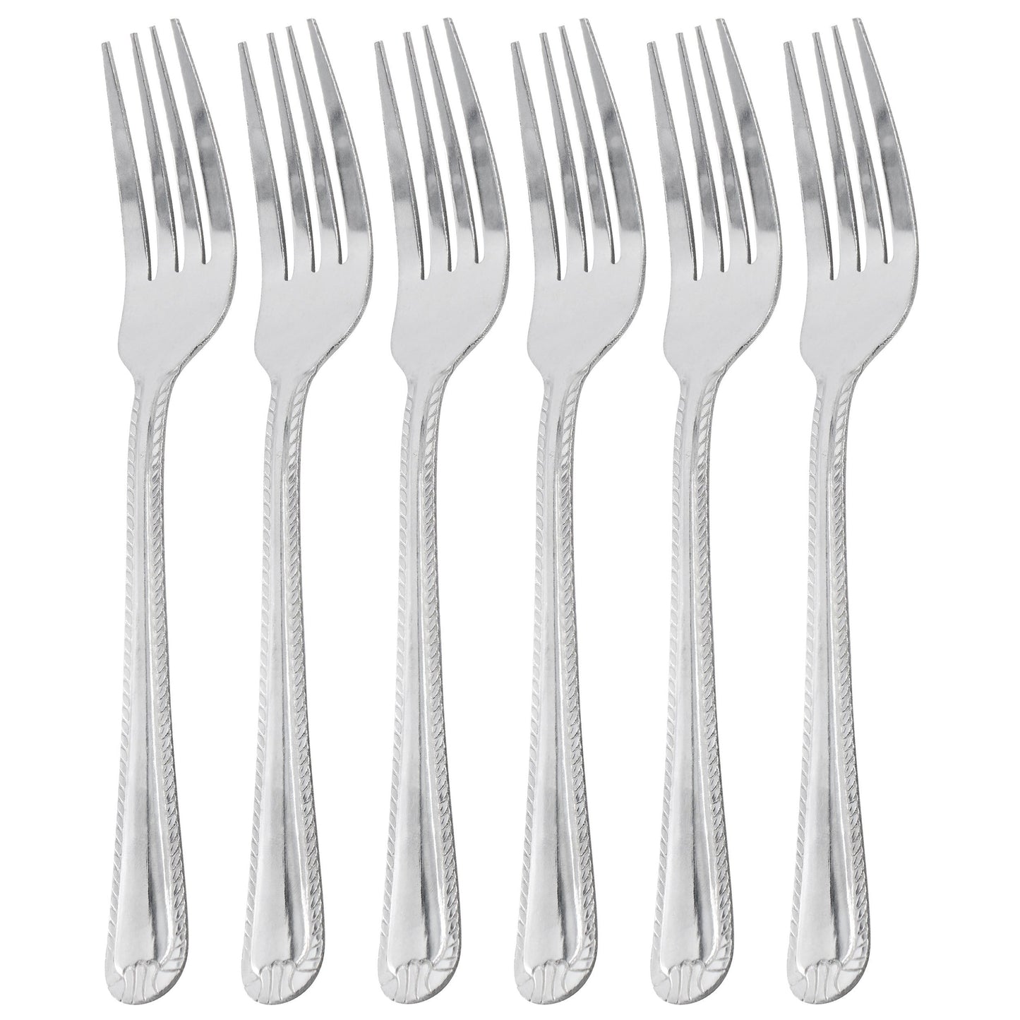 Gibson Home Tustin 6 Piece Stainless Steel Dinner Fork Flatware Set in Silver