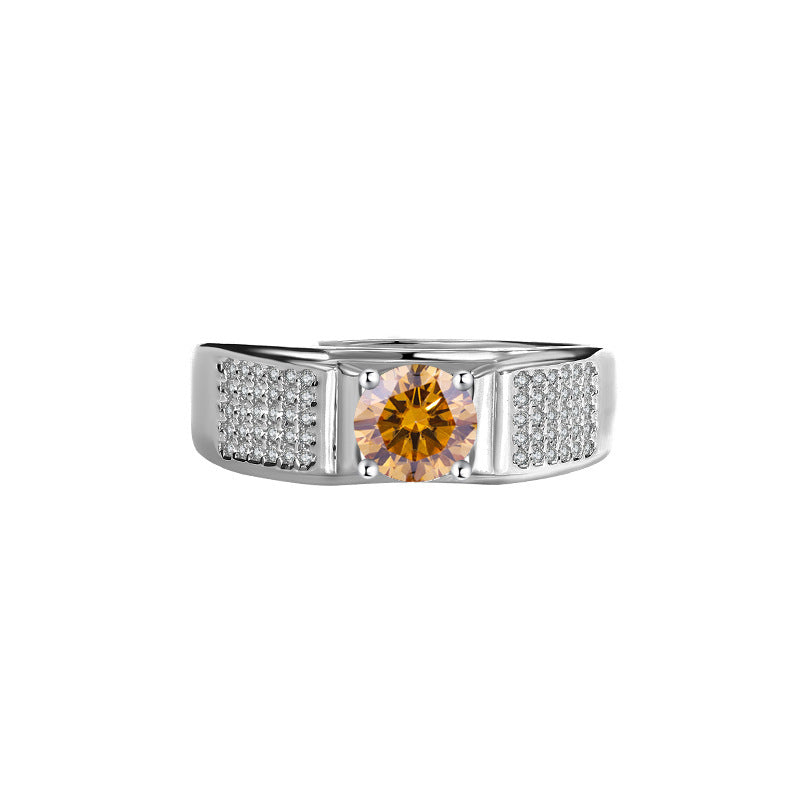 D Color Moissanite Starry Men's Ring