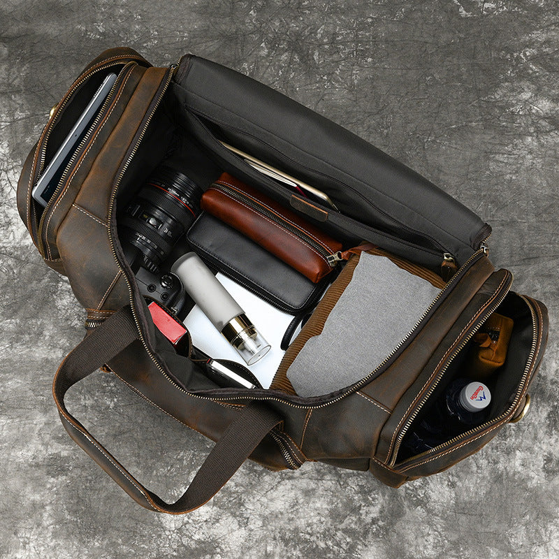 Men's Genuine Leather Handbag Large-Capacity Crossbody Bag