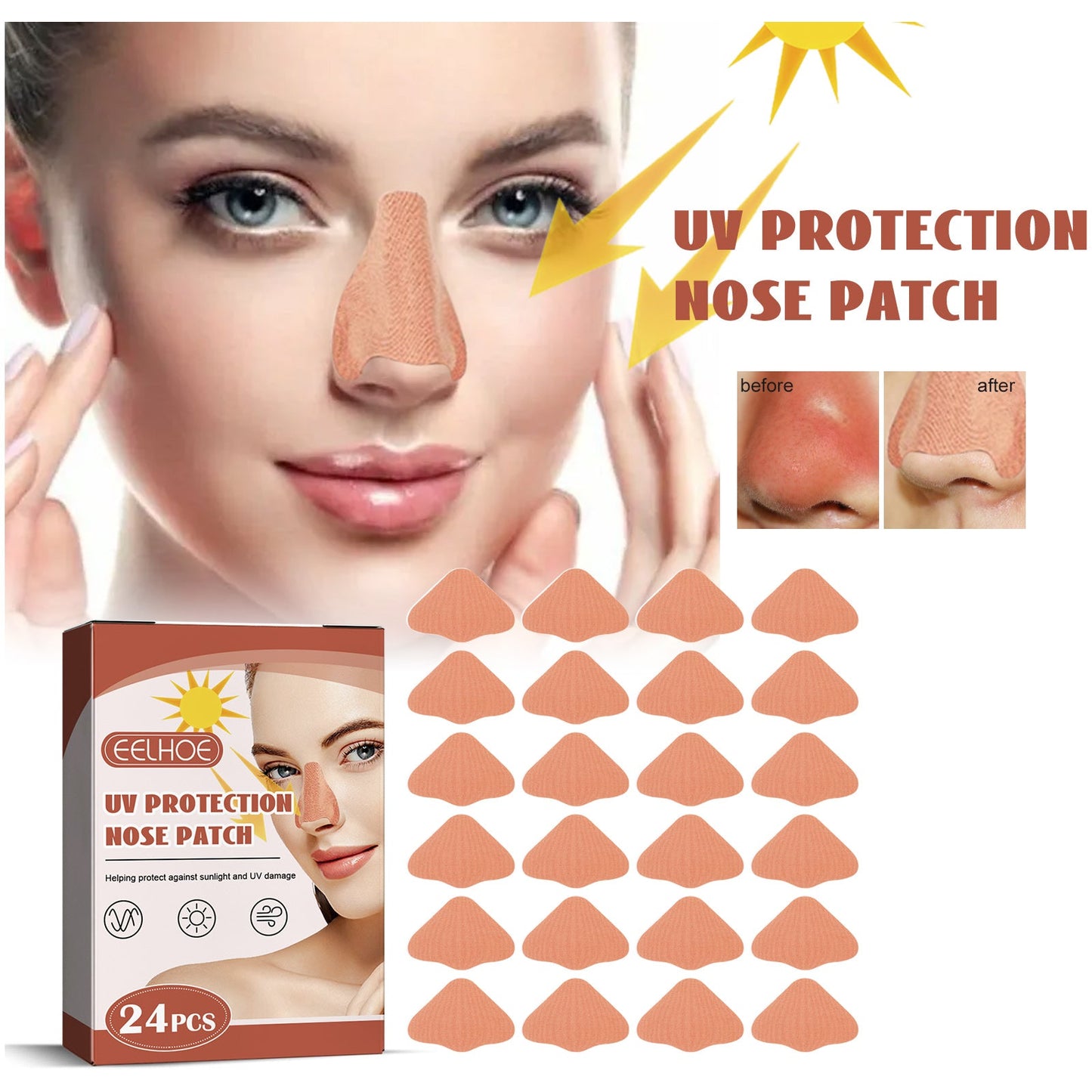 Sunscreen Orange Nose Patch 24pcs-box