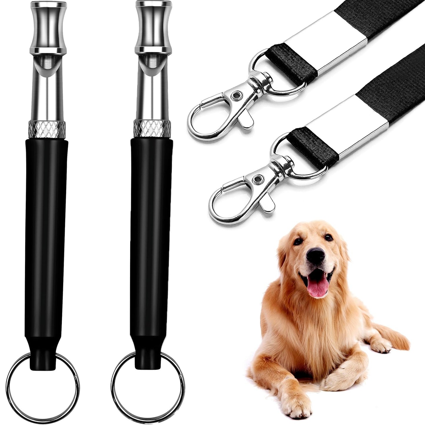 2 Pack Dog Whistle, Dog Whistle To Stop Barking Neighbors Dog, Adjustable Ultrasonic Silent Dog Whistle, Professional Recall Dog Training Whistles, With Lanyard