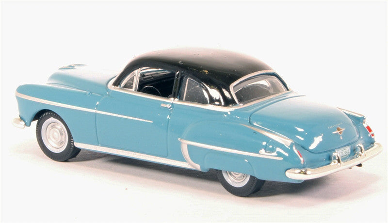 1950 Oldsmobile Rocket 88 Coupe Crest Blue with Black Top 1/87 (HO) Scale Diecast Model Car by Oxford Diecast