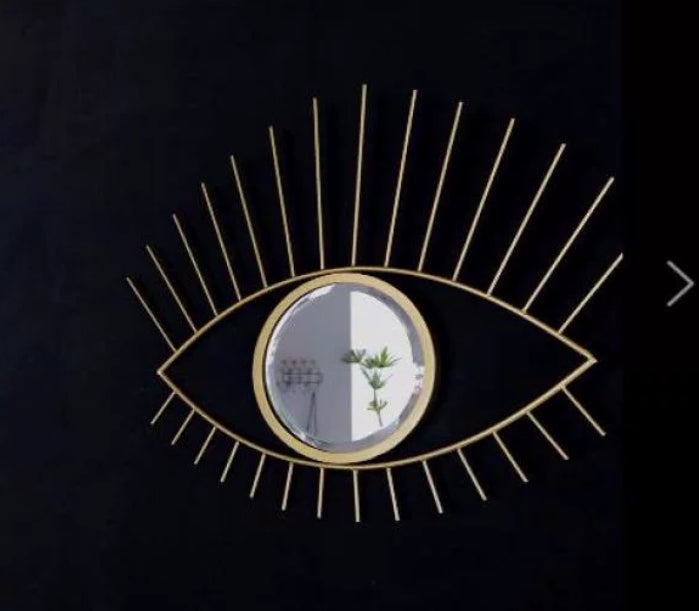 Wall Decor Eye-shaped Hanging Mirror Eyelash Embellishment