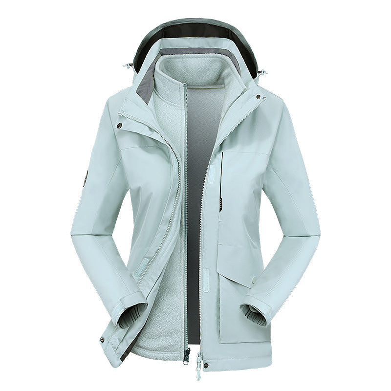 Two-piece Outdoor Mountaineering Clothing Plus Velvet Thickening