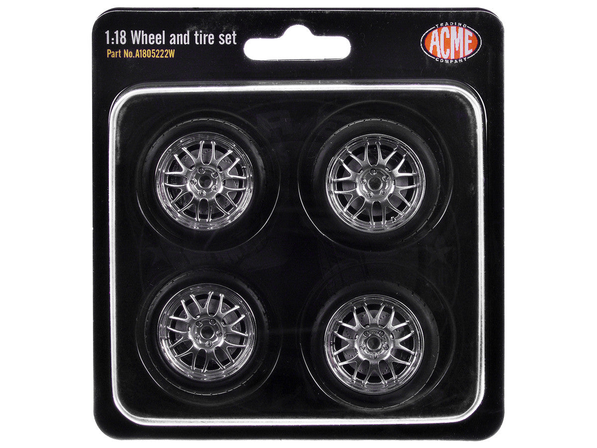 Street Fighter 18" Wheel and Tire Set of 4 pieces from "1968 Pontiac Firebird Street Fighter" for 1/18 Scale Models by ACME