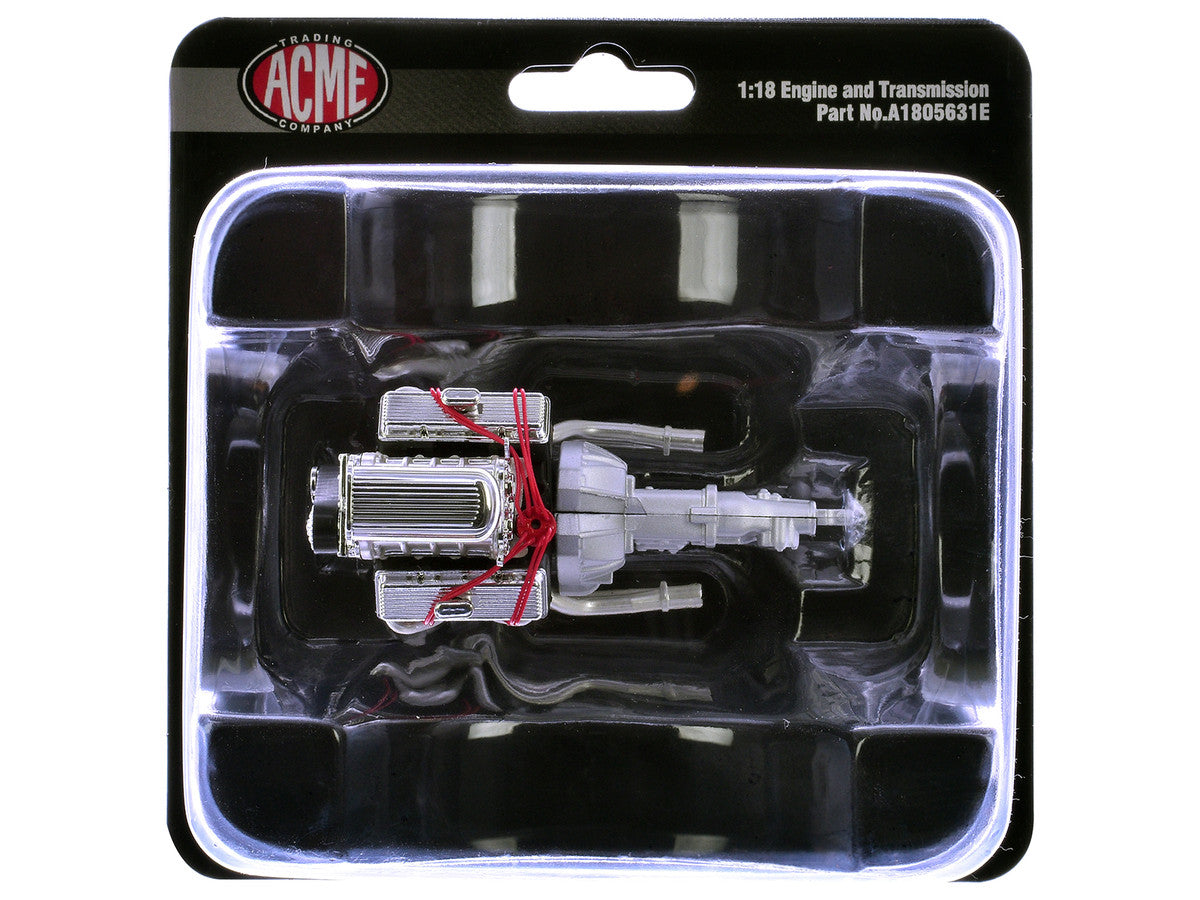 Blown 455 Engine and Transmission Replica from "1970 Oldsmobile 442 W30 W-Machine" 1/18 Model by ACME