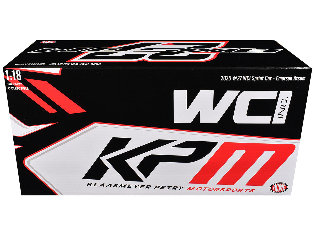 Winged Sprint Car #27 Emerson Axsom "WCI - KPM" White (2026) 1/18 Diecast Model Car by ACME