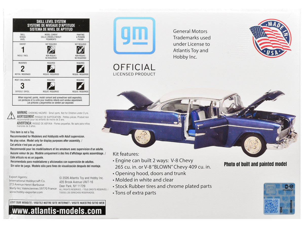 Skill 3 Model Kit 1955 Chevrolet Bel Air Hardtop "Route 66" 1/25 Scale Model by Atlantis