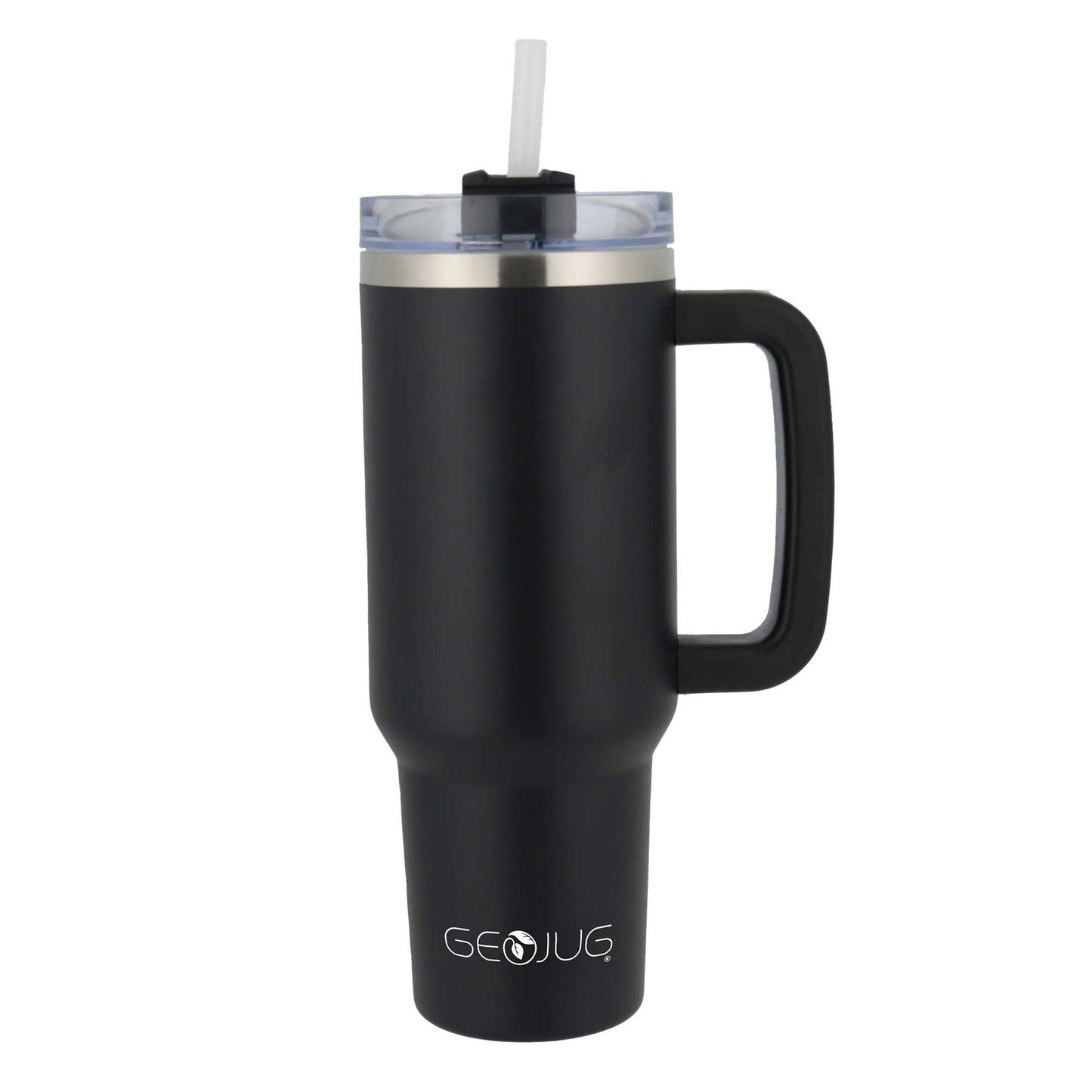 Brentwood GEOJUG 40oz Insulated Stainless Steel Tumbler Cup in Black with Handle