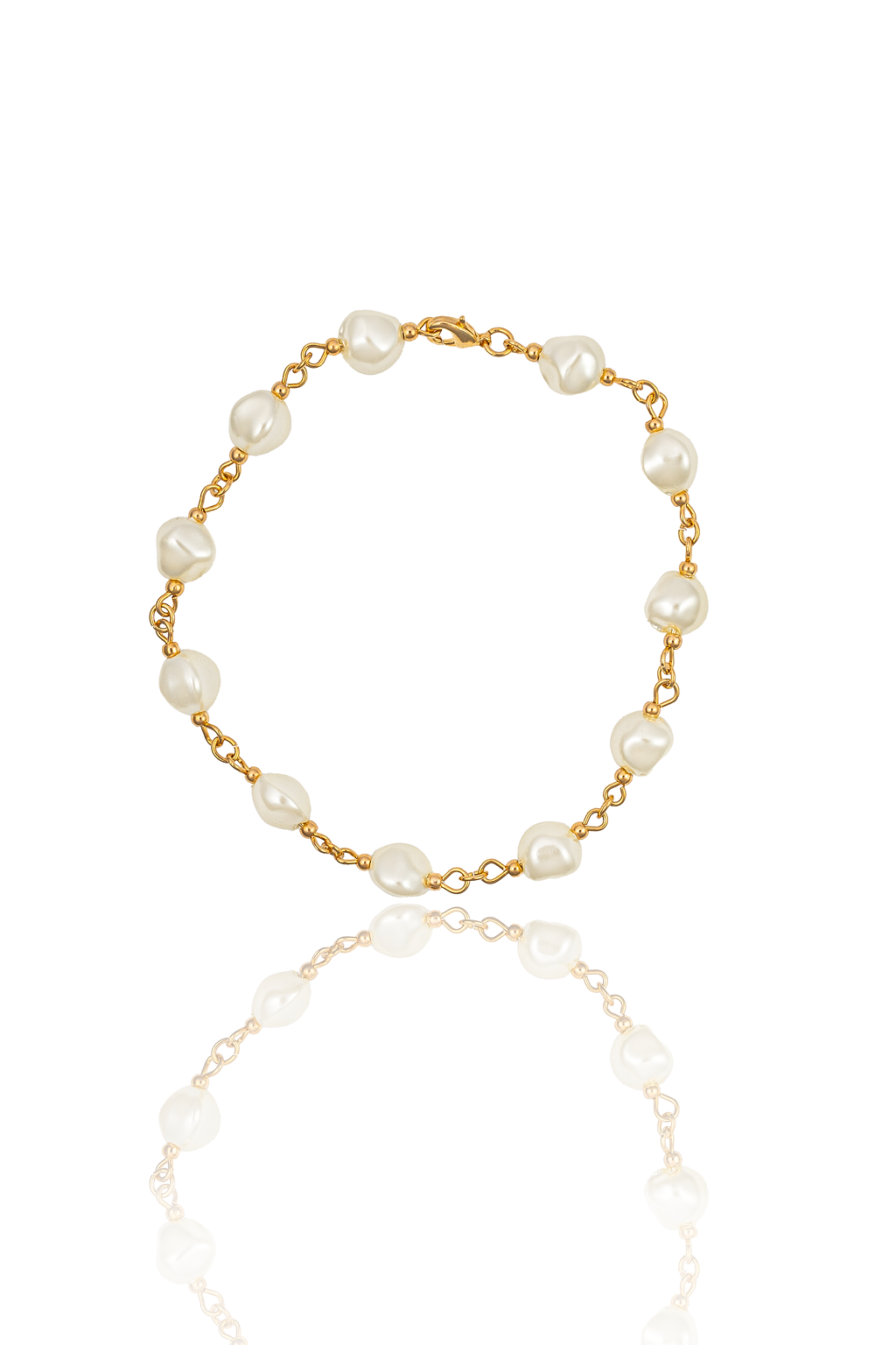 Pearl Link Chain Necklace (F252/I125)