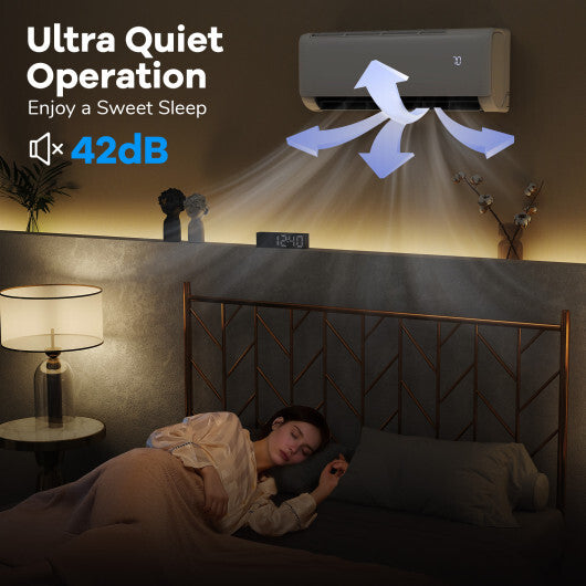 Ultra-Quiet Inverter Mini Split AC: 22 SEER2/R32 Eco Refrigerant Sleep Mode