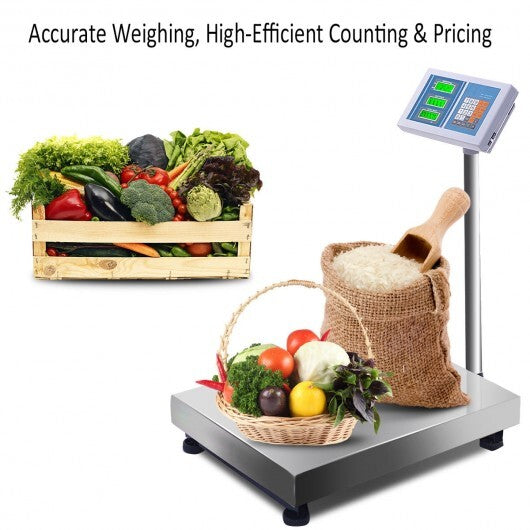 660 lbs Weight Computing Digital Floor Platform Scale - Color: White