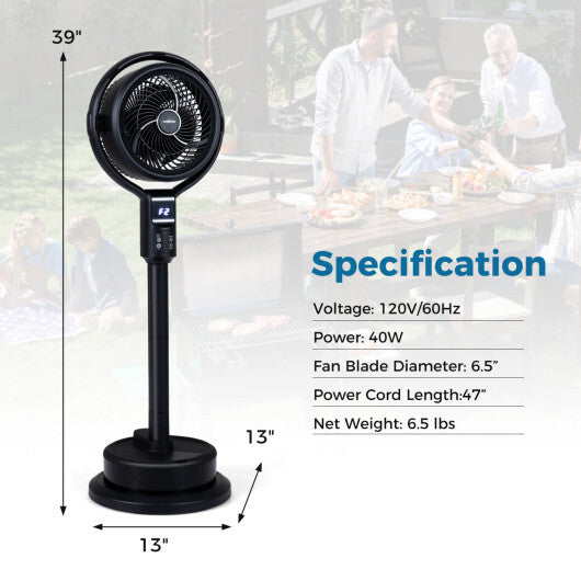 Misting Pedestal Fan Air Circulator with 90? Auto Oscillation Floor Standing Fan with 8 Speeds-White