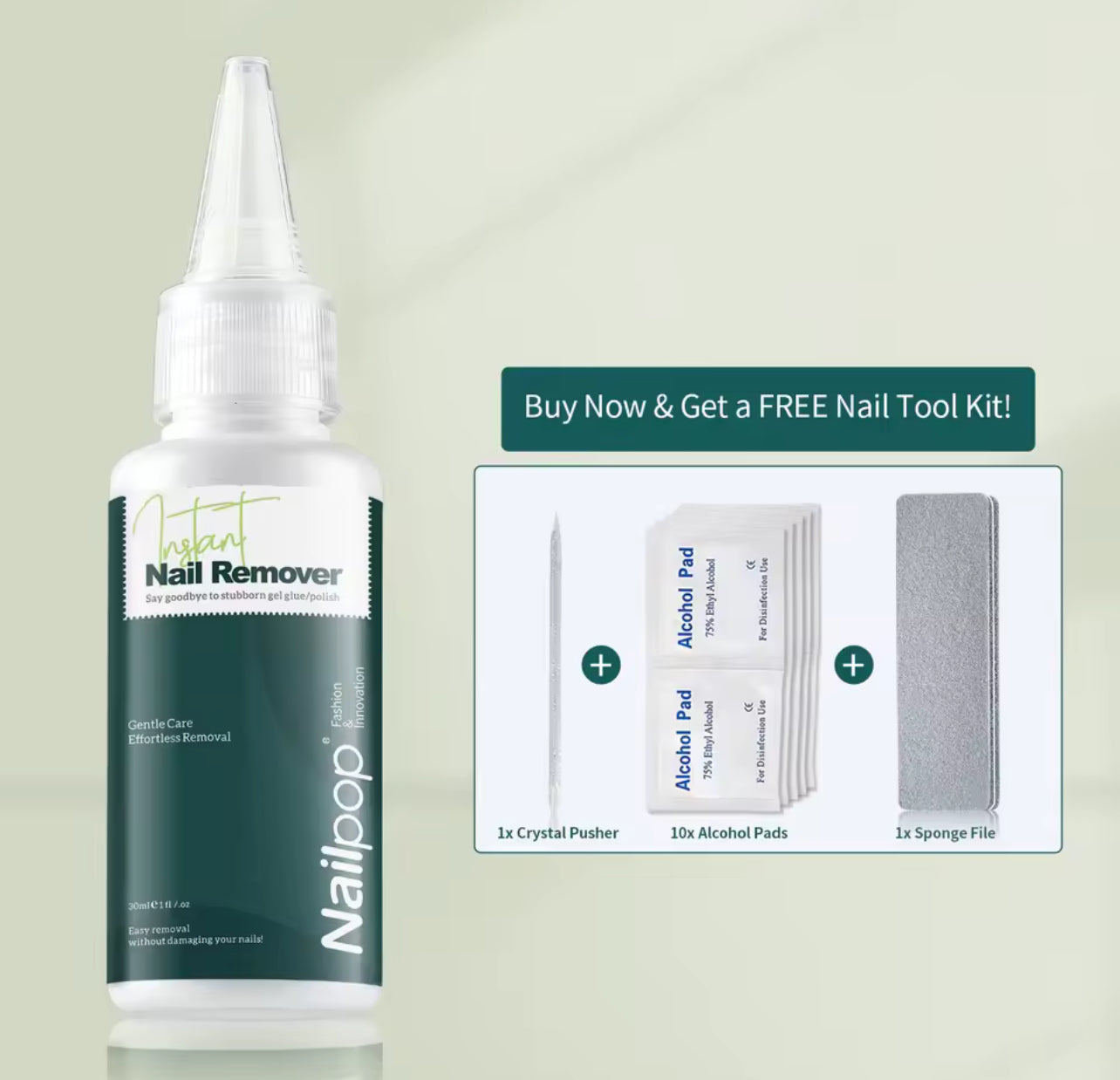 Nail Glue Remover + Nail Tool Kit