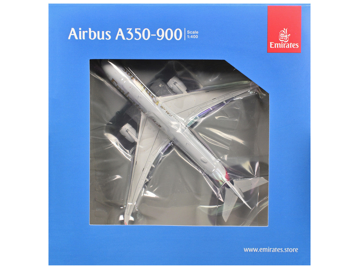 Airbus A350-900 Commercial Aircraft "Emirates Airlines" (A6-EXB) White with Tail Graphics 1/400 Diecast Model Airplane by GeminiJets
