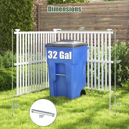 Air Conditioner Fence Panel with Metal Ground Stakes for Outside-Black