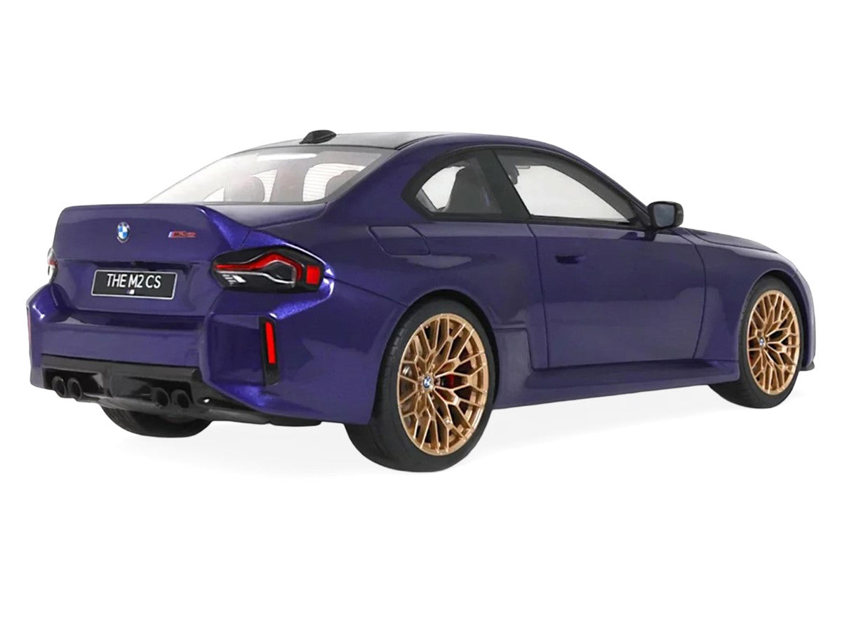 2025 BMW M2 CS Blue Metallic with Black Top 1/18 Model Car by GT Spirit